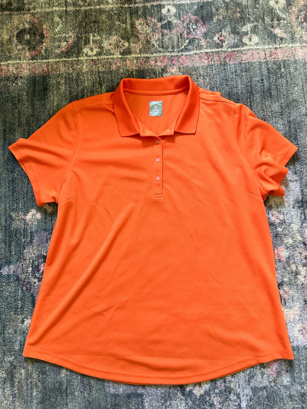 Callaway Men's Bright Orange Luxury Performance Polo XXL for Golf and Tennis